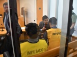 Defensores e imputados en la audiencia en que se fijaron nuevas medidas cautelares para este caso. 