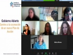 Panorama de los participantes en la videoconferencia sobre Gobierno Abierto en Otros Poderes Del Estado.
