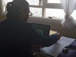 Defensor Jose Miguel Navarrete durante control de detenci&oacute;n por video conferencia. 
