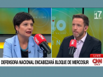 La Defensora Nacional durante la entrevista. 