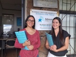  Las abogadas en la Defensor&iacute;a Local de Rapa Nu&iacute;, en el Centro Cultural Tongariki.