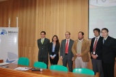 El Jefe de Estudios, Renato Gonz&aacute;lez junto a los expositores del IV Foro sobre Derechos Humanos de la Universidad de Atacama.