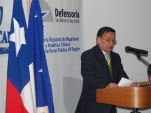 El Defensor Regional de Magallanes, captado al rendir la &uacute;ltima cuenta p&uacute;blica de su gesti&oacute;n.