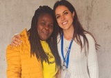 La joven haitiana Saincilia Virgile,y la Defensora penal p&uacute;blica Patricia Alvarado