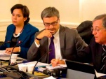 En la imagen, el Defensor Nacional, Andr&eacute;s Mahnke, durante una reuni&oacute;n de trabajo de los directivos de Aidef en Washington.
