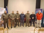 Trabajadores en seguridad municpal de 16 comunas asistieron a la charla.