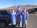 Los defensores penales p&uacute;blicos, a punto de ingresar al penal de Alto Hospicio.