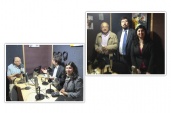El defensor local Javier Pereira y la Facilitaroa Intercultural Angela Morales Cariman en sus visitas a radio Vanguardia en Ca&ntilde;ete.