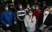 Durante el recorrido, los jefes de Estudios de la DRMN y de la DRMS junto a la seremi de Justicia y otras autoridades.