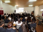 M&aacute;s de cien estudiantes del liceo Bicentenario &Oacute;Scar Castro participaron de la charla de LRPA