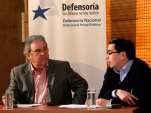 Durante la tarde, la periodista Tati Penna entrevist&oacute; a los defensores para televisi&oacute;n, mientras que Sergio Campos  (foto) lo hizo para radio.
