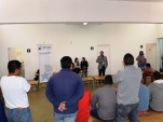 El defensor penitenciario, Javier Araya, en la parte introductoria de la jornada de di&aacute;logo participativo.