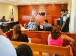 Audiencia en que la jueza de garant&iacute;a de Arica, Sara Pizarro, dictamin&oacute; el alzamiento de la prisi&oacute;n preventiva pedida por la defensa penal p&uacute;blica.