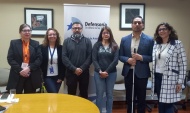 Los directirovs de la Defensor&iacute;a Regional junto al Director Nacional de FCHD y el equipo regional a cargo del programa de apoyo a la mujer